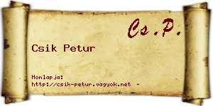 Csik Petur névjegykártya